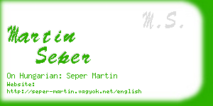 martin seper business card